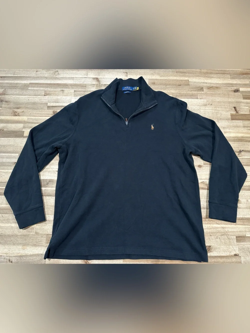 Polo Ralph Lauren Men’s Sweater Rib Estate Navy Blue Mock Neck Pullover Size XL